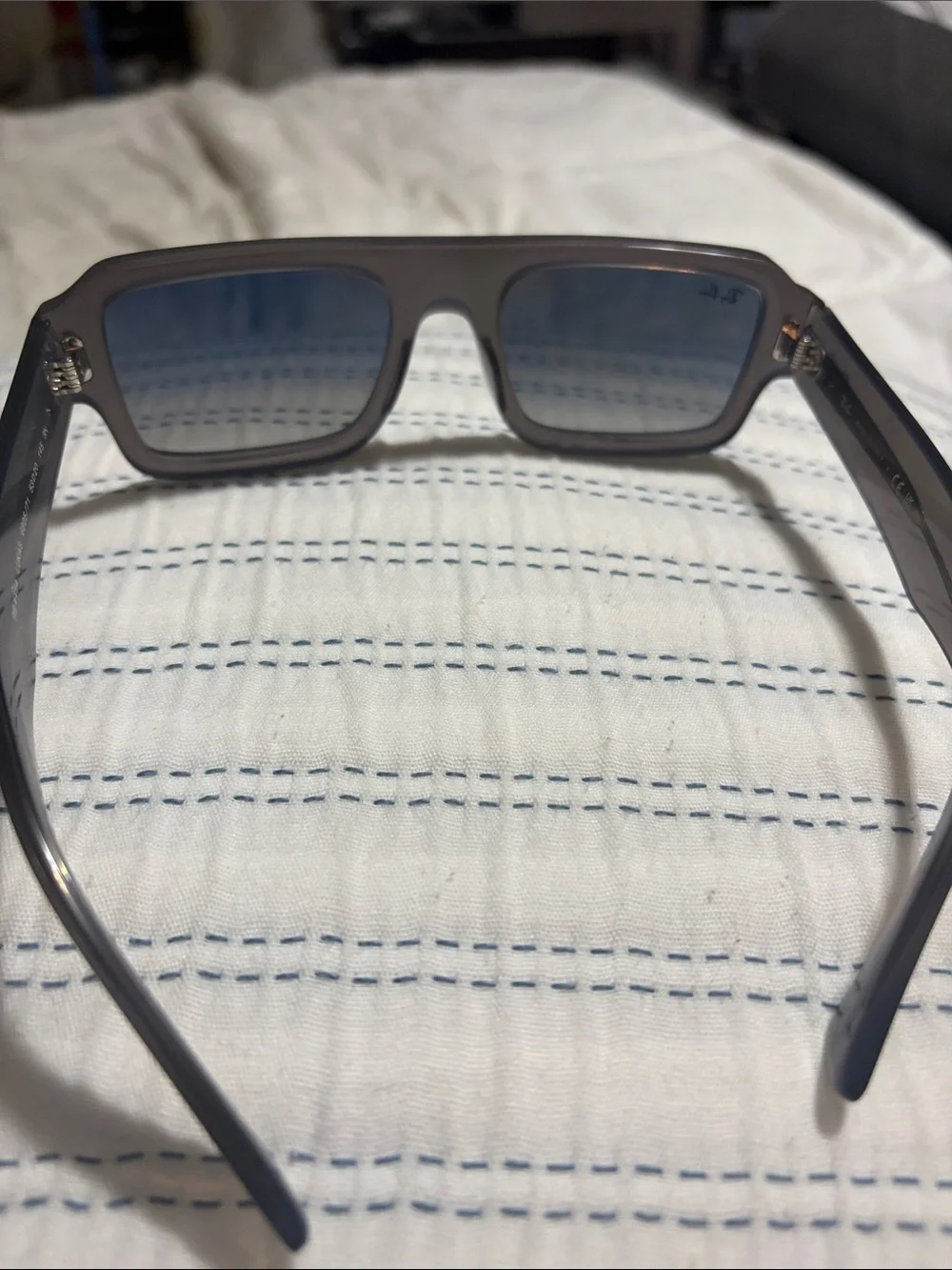 Ray-Ban Men's Gray Translucent Square Sunglasses Lukas